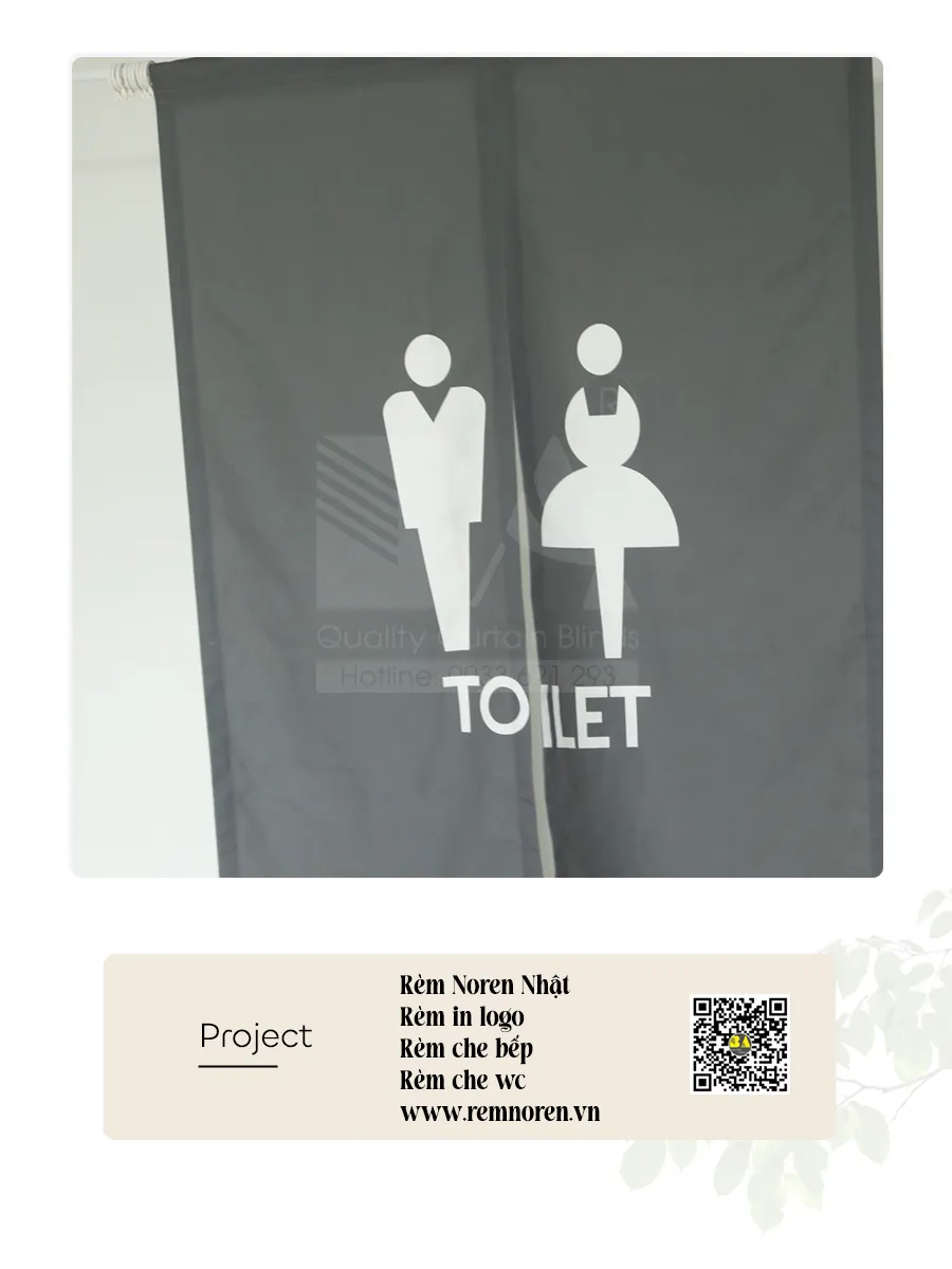 Rèm Che Toilet Màu Xám | Rèm Vải Ngăn WC Theo Kích Thước-2