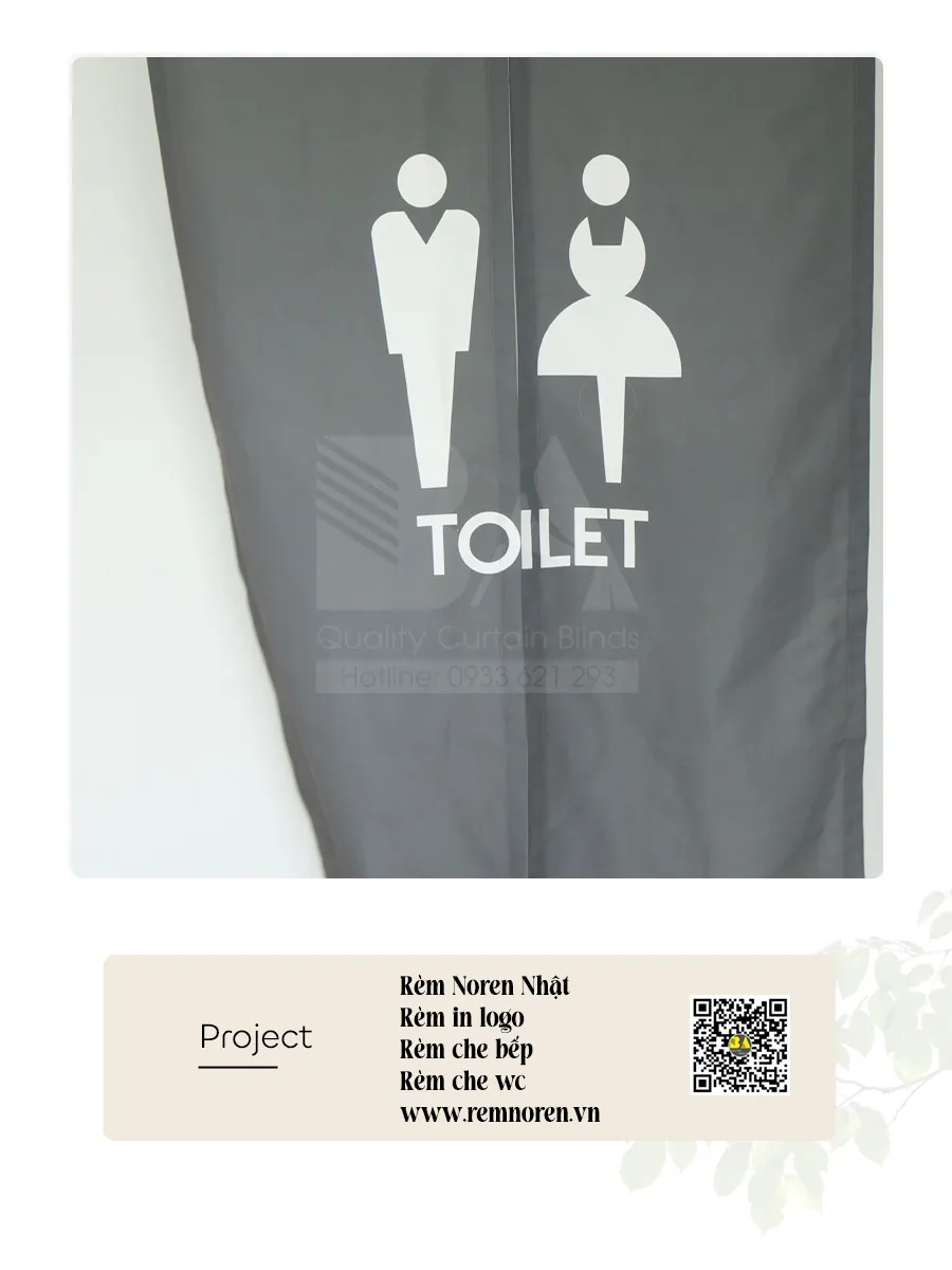 Rèm Che Toilet Màu Xám | Rèm Vải Ngăn WC Theo Kích Thước-4