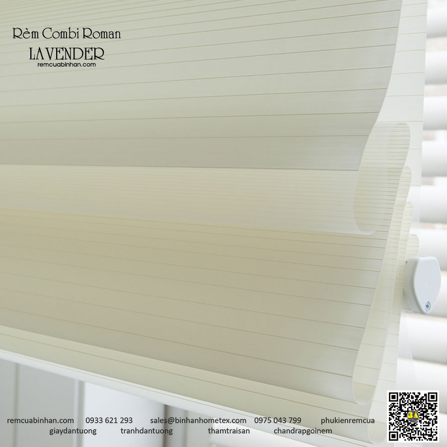Rèm Combi Roman LAVENDER Màn Cửa Sổ Hàn Quốc Rèm Villa, Biệt Thự Cao Cấp