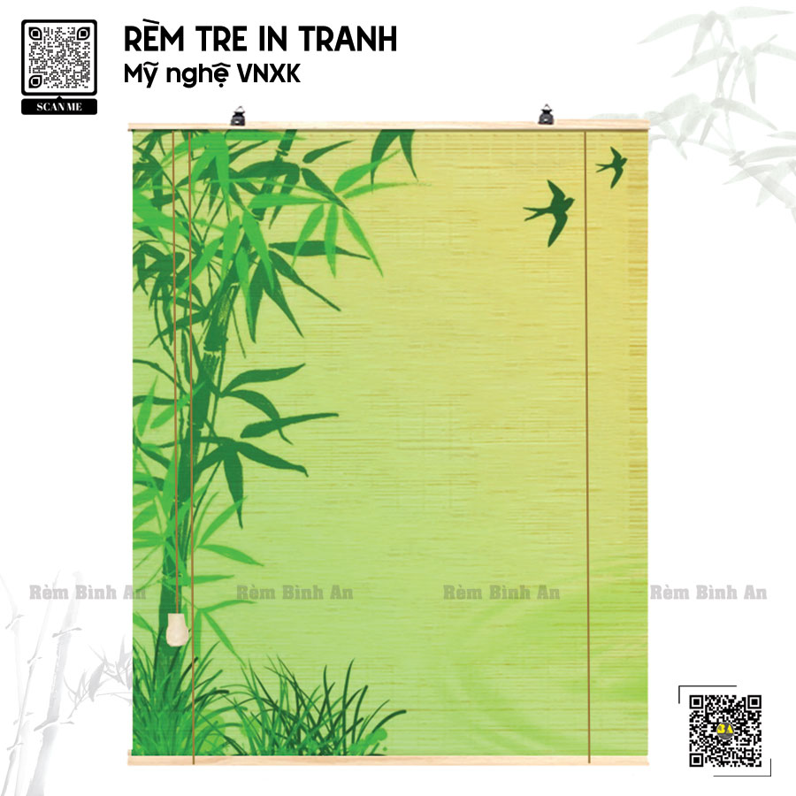 Rèm Cửa Bình An - Tre Trúc In Tranh Truyền Thống