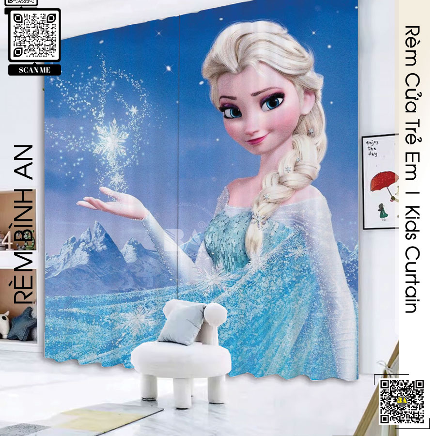Rèm cửa công chúa Elsa - Màn cửa phòng bé đẹp