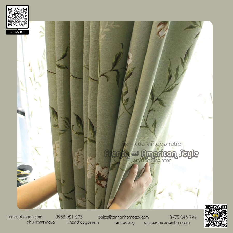 Rèm cửa hoa nhí phong cách đồng quê French Style RUSTIC CHARM