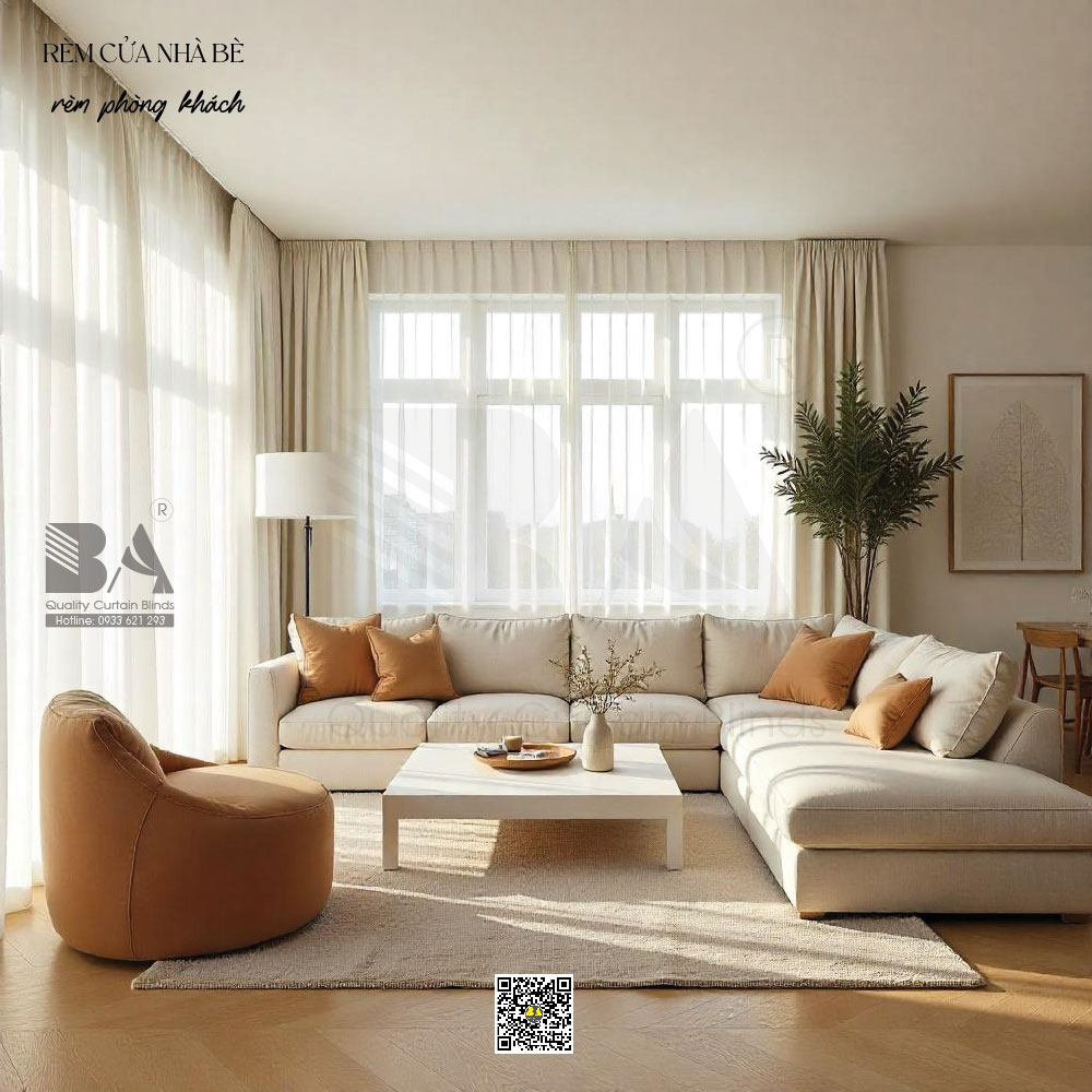 Rèm cửa Nhà Bè chống nắng, cản sáng hiệu quả