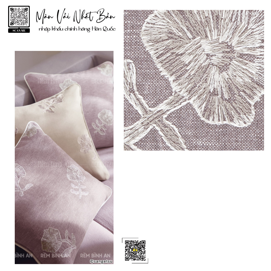 Rèm cửa Nhật Bản - Hoa văn sang trọng cho phòng ngủ villa