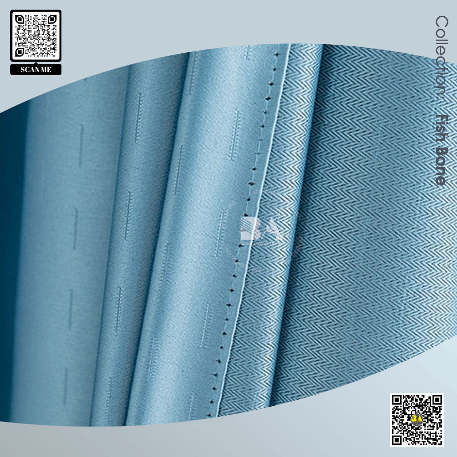 Rèm Vải FISH BONE – Sọc Chéo Trơn Một Màu Hiện Đại