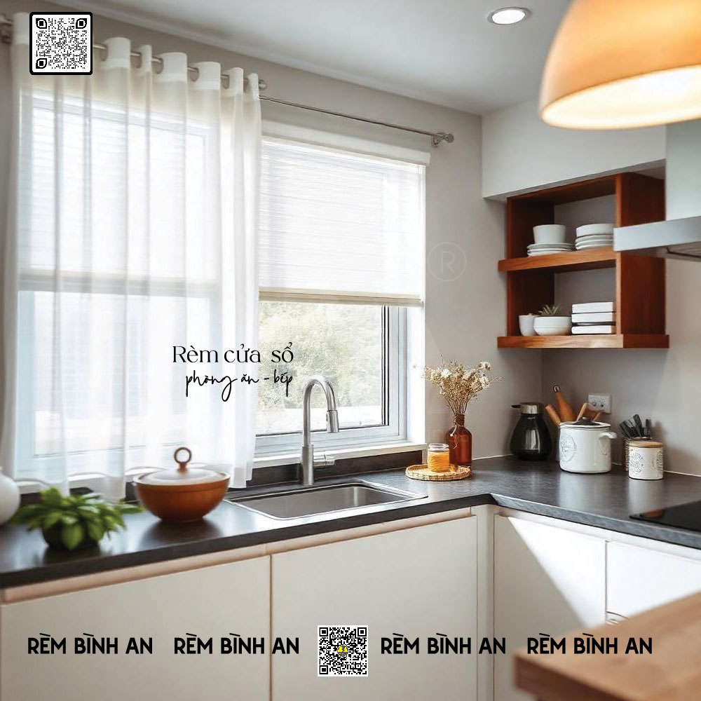 Rèm Cửa Sổ Bếp – Cản Nắng, Chống Bám Bẩn, Dễ Vệ Sinh