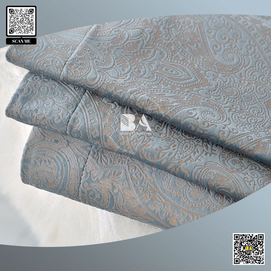 Rèm cửa vải nhung hoa văn damask cổ điển - Bình An