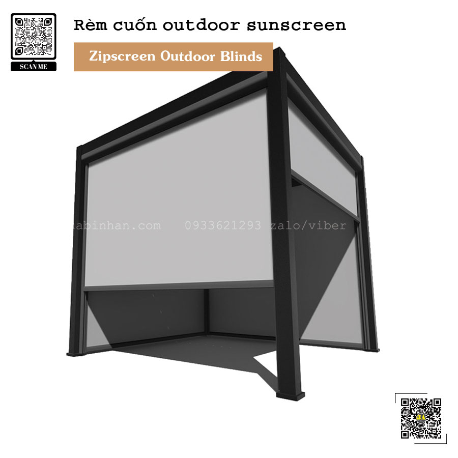 Rèm Cuốn Ban Công Ngoại Trời Zipscreen Outdoor - Rèm Cửa Bình An
