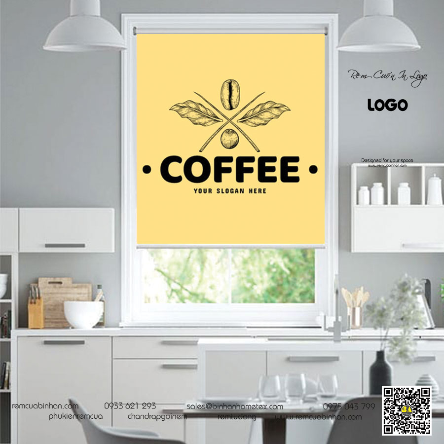 Rèm Cuốn Chống Nắng In Logo Màn Cuốn Logo Thương Hiệu