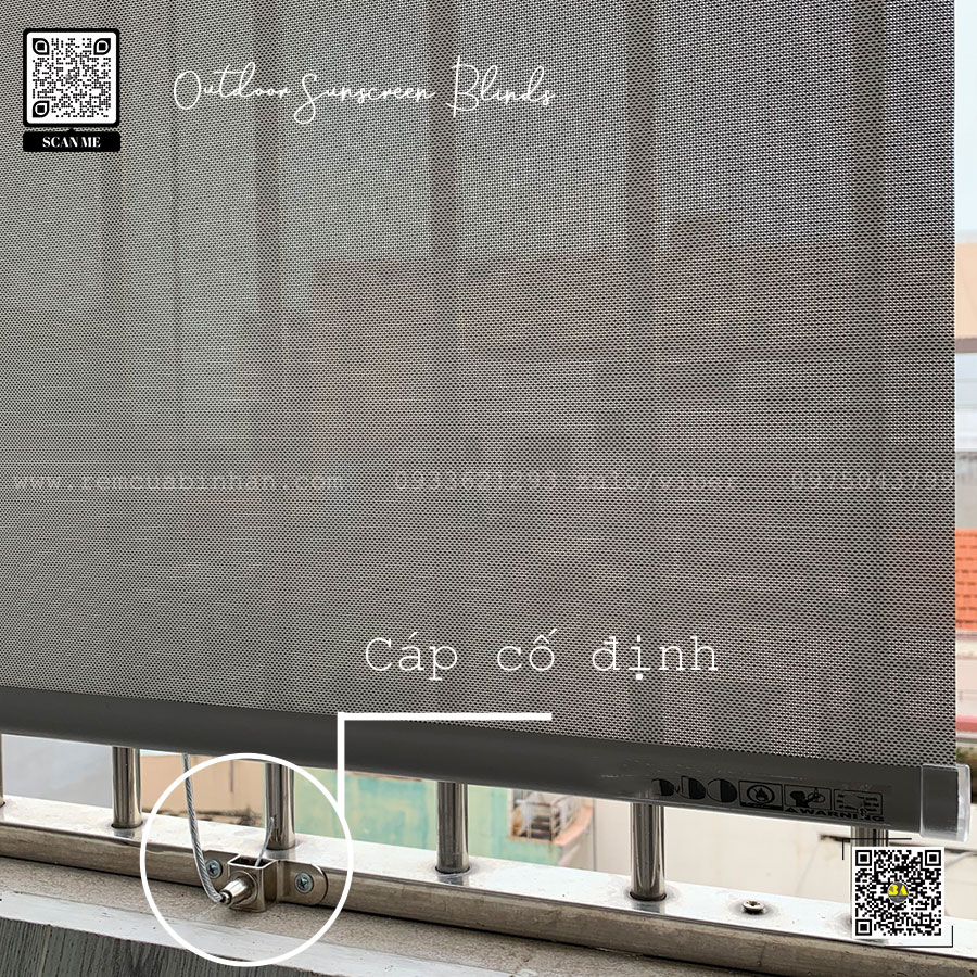 Rèm Cuốn Chống Nắng Ngoại Trời Lưới Zipscreen Outdoor