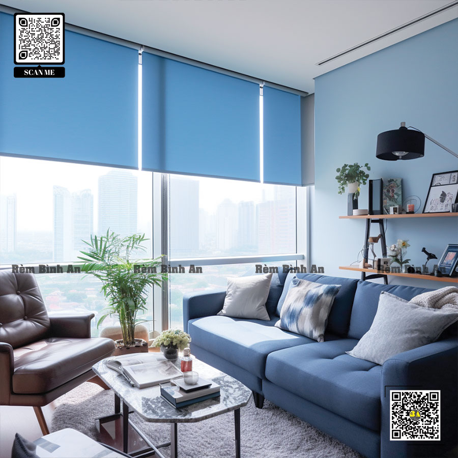 Rèm Cuốn Chống Nắng Vải Trơn | Màn Cuốn Văn Phòng Rèm Cửa Sổ