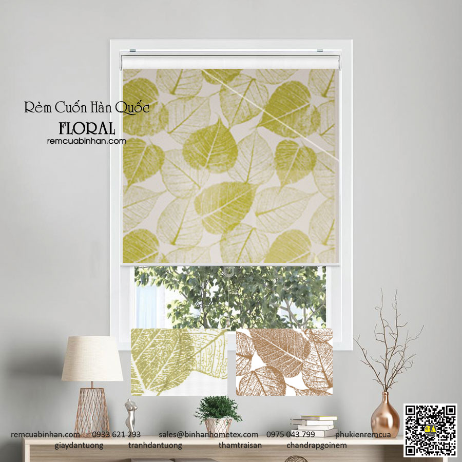 Rèm cuốn Hàn Quốc FLORAL Màn Cuốn Tranh Đẹp Màn Cửa Hàn Quốc