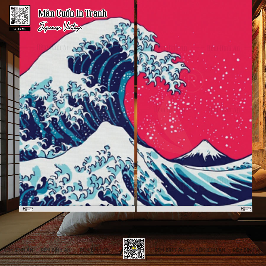 Rèm Cuốn In Tranh Chống Nắng Phong Cách Nhật