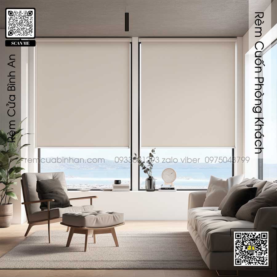 Rèm Cuốn Phòng Khách - Màn Cửa Sổ Đẹp Phòng Khách - Rèm Cửa Bình An