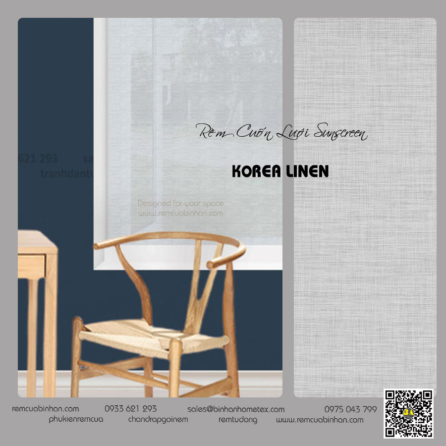 Rèm Cuốn Sunscreen Hàn Quốc Korea Series Màn Cuốn Lưới Xuyên Sáng