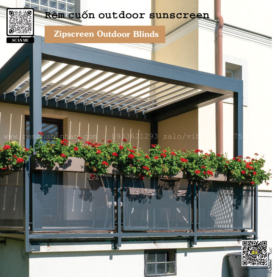 Rèm Cuốn Tự Động Zipscreen Outdoor - Rèm Che Mưa Nắng Cao Cấp
