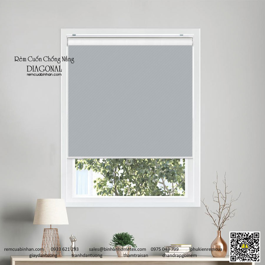 Rèm Cuốn Sọc Xéo Chống Nắng Cao Cấp - Rèm Văn Phòng Đa Dạng Màu Sắc