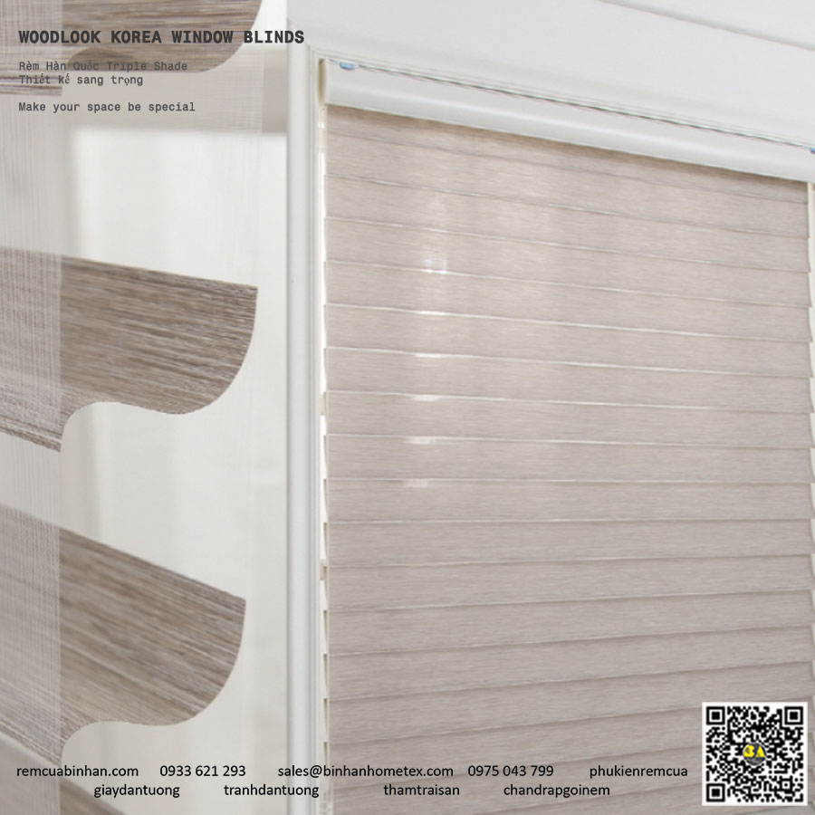 Rèm Hàn Quốc TRIPLE SHADE Màn Cửa Sổ Cao Cấp Chống Nắng Nhà Ở, Văn Phòng, Villa