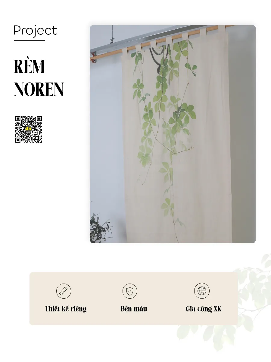 Rèm Hoa Leo Vintage Kiểu Nhật Tab Headed – Rèm Decor Vintage Theo Yêu Cầu