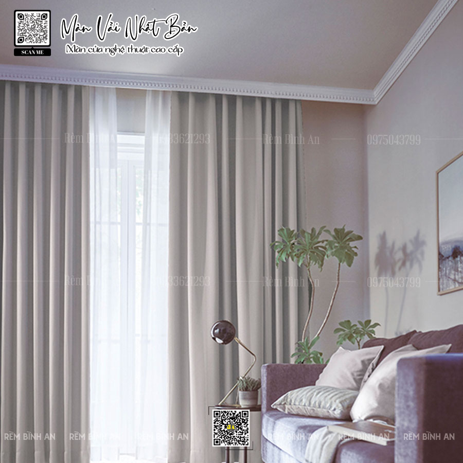 Rèm hoa văn cổ điển Nhật Bản