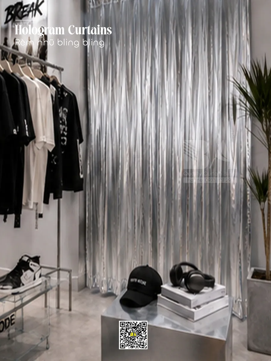 Rèm Hologram Ánh Bạc Photoshoot Studio, Shop Thời Trang | Rèm Bình An-3