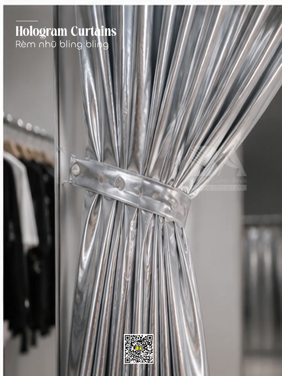 Rèm Hologram Ánh Bạc Photoshoot Studio, Shop Thời Trang | Rèm Bình An-4