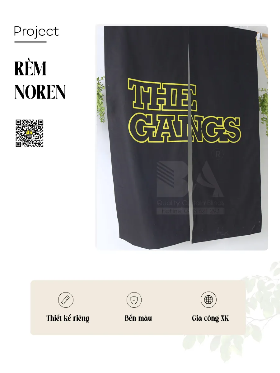 Rèm Noren In Logo Nhà Hàng The Gangs – Rèm Quán Nhậu