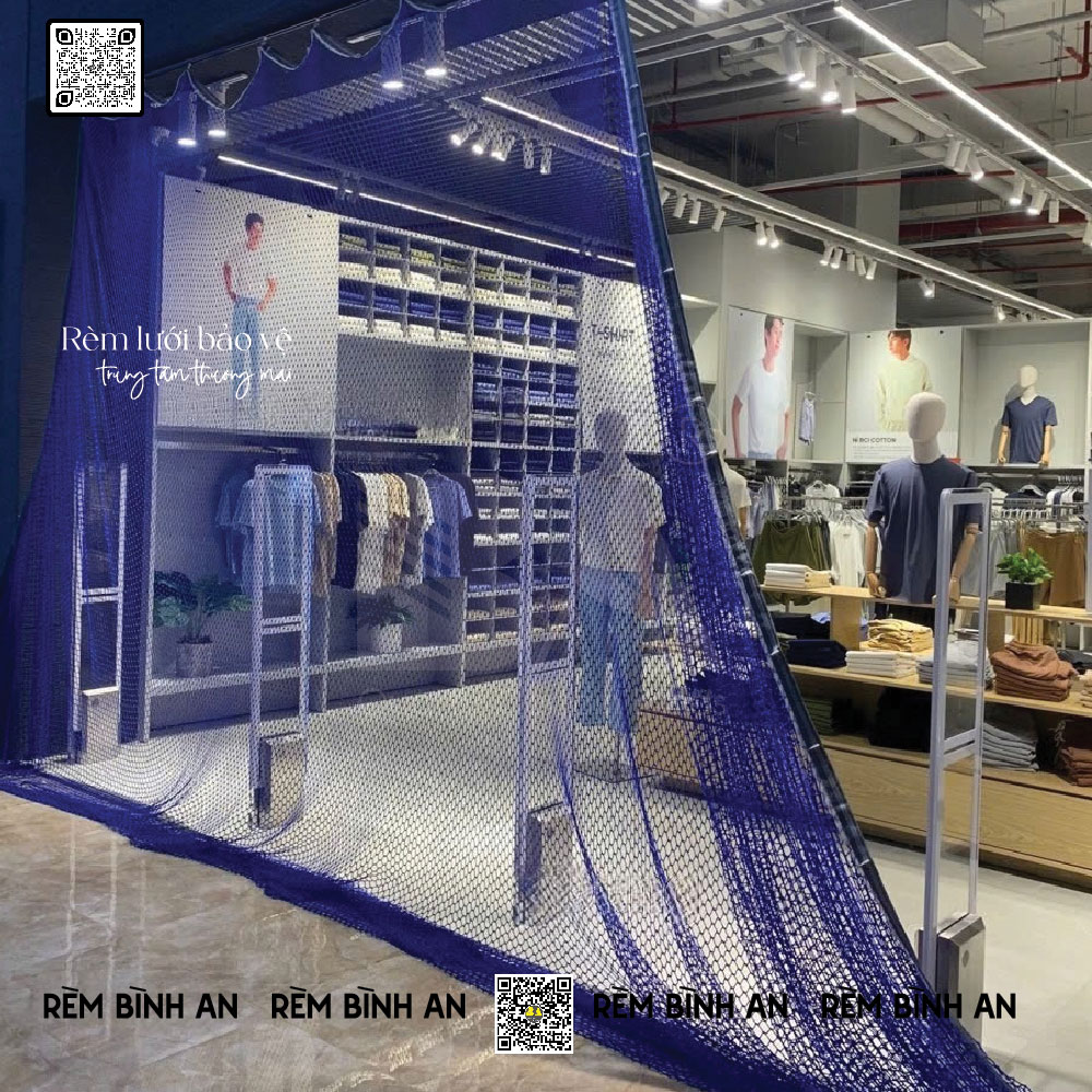 Rèm Lưới An Toàn Bảo Vệ Cửa Hàng & Trung Tâm Thương Mại