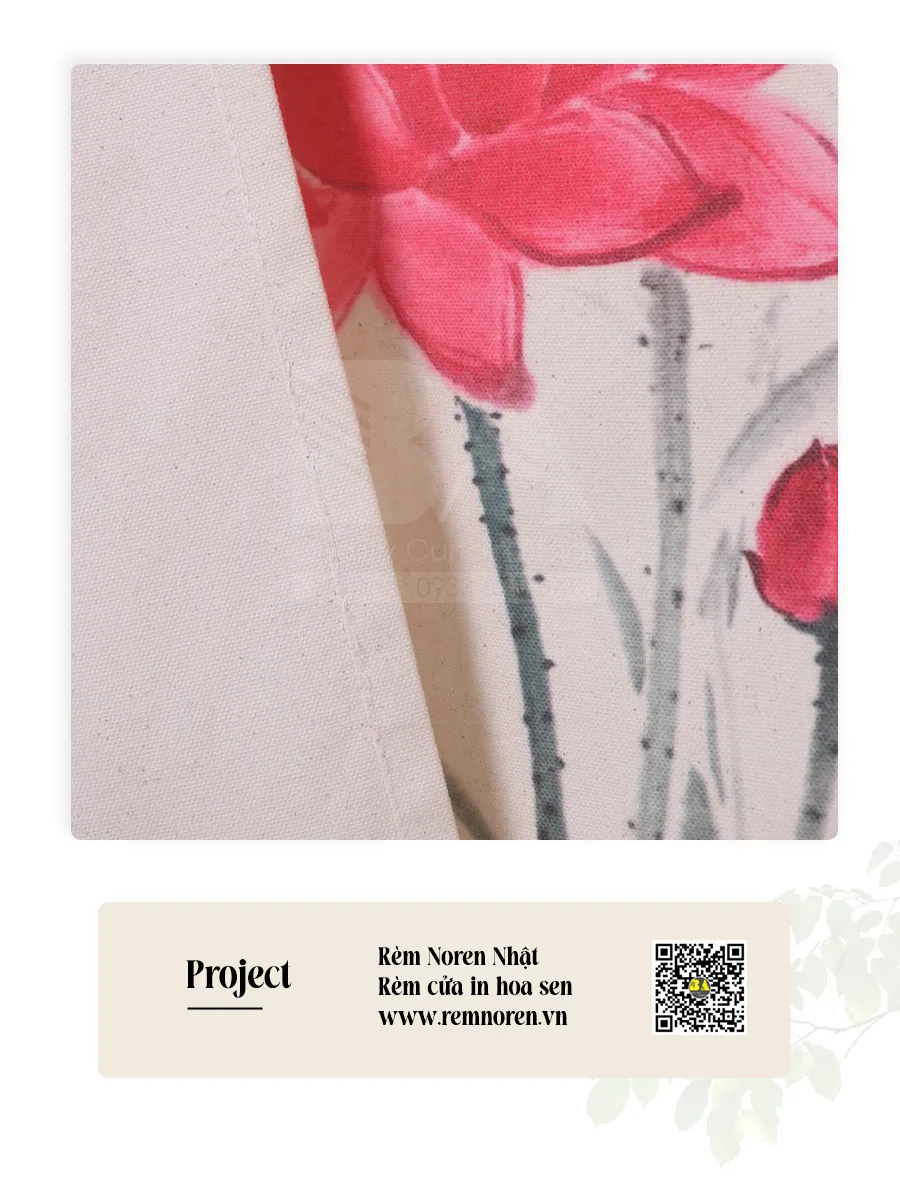 Rèm Nhật In Hoa Sen Zen Vải Canvas | RÈM BÌNH AN-2