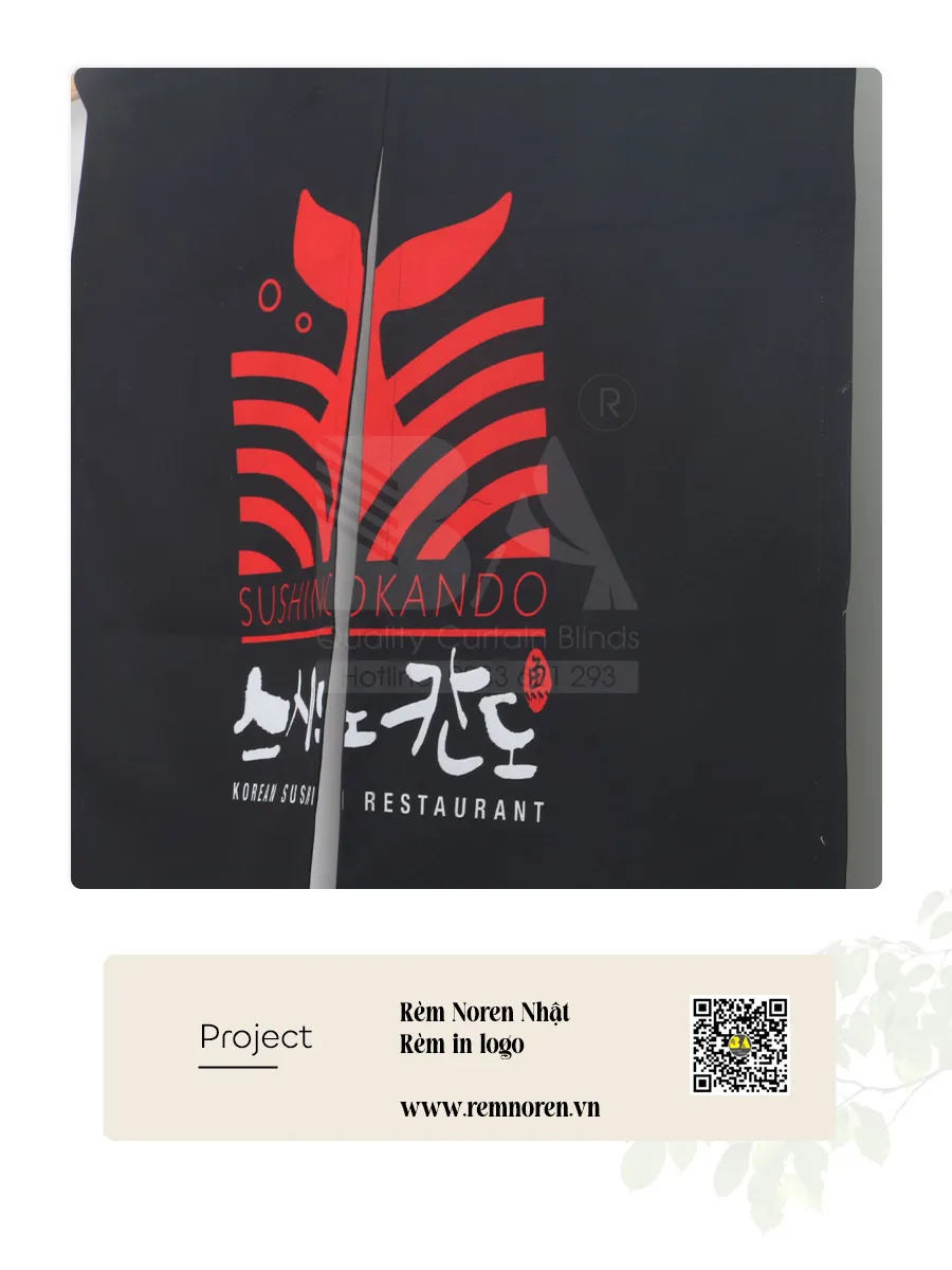 Rèm Nhật In Logo Quán Sushi | Rèm Noren Nhà Hàng Nhật-4