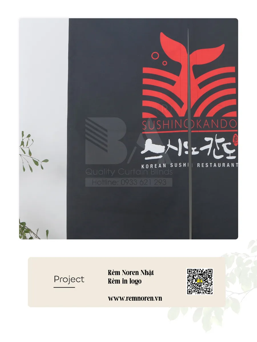 Rèm Nhật In Logo Quán Sushi | Rèm Noren Nhà Hàng Nhật-5