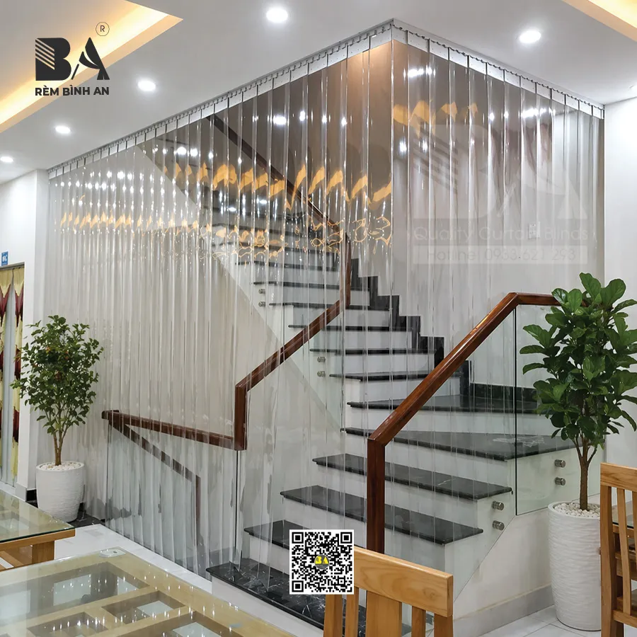 Rèm Ngăn Lạnh PVC Trong 1.5mm Lắp Cố Định