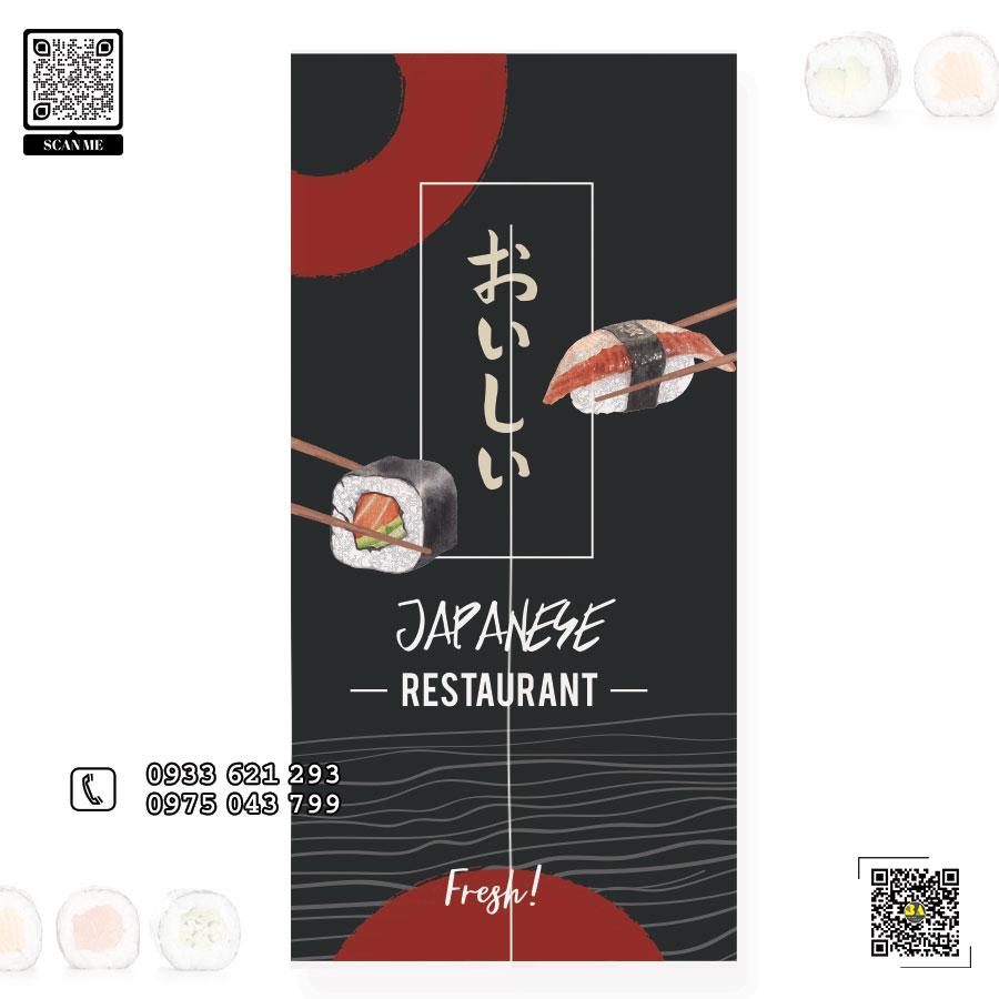 Rèm Noren in hình sushi