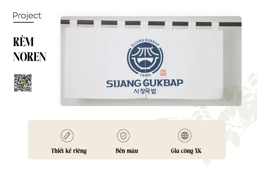 Rèm Noren In Logo Nhà Hàng Hàn Quốc Theo Yêu Cầu | RÈM BÌNH AN-3