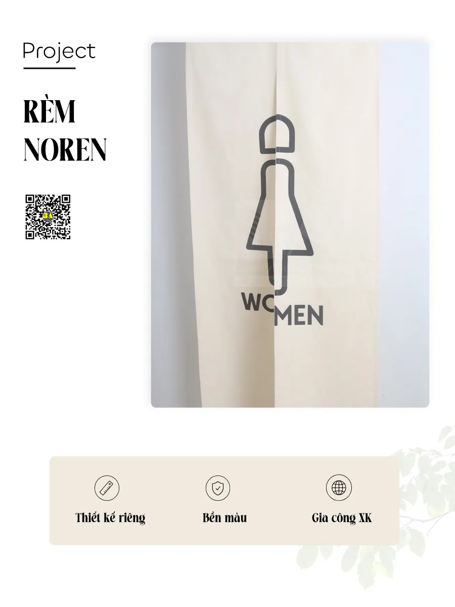 Rèm Noren Che Toilet Quán Cà Phê Nhà Hàng In Theo Yêu Cầu