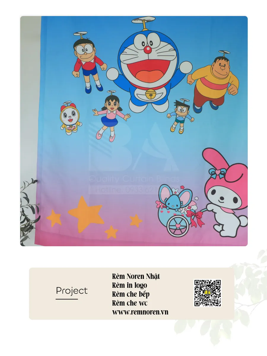 Rèm Noren Doraemon Cho Bé – Màn Cửa Trẻ Em | Rèm Bình An-1