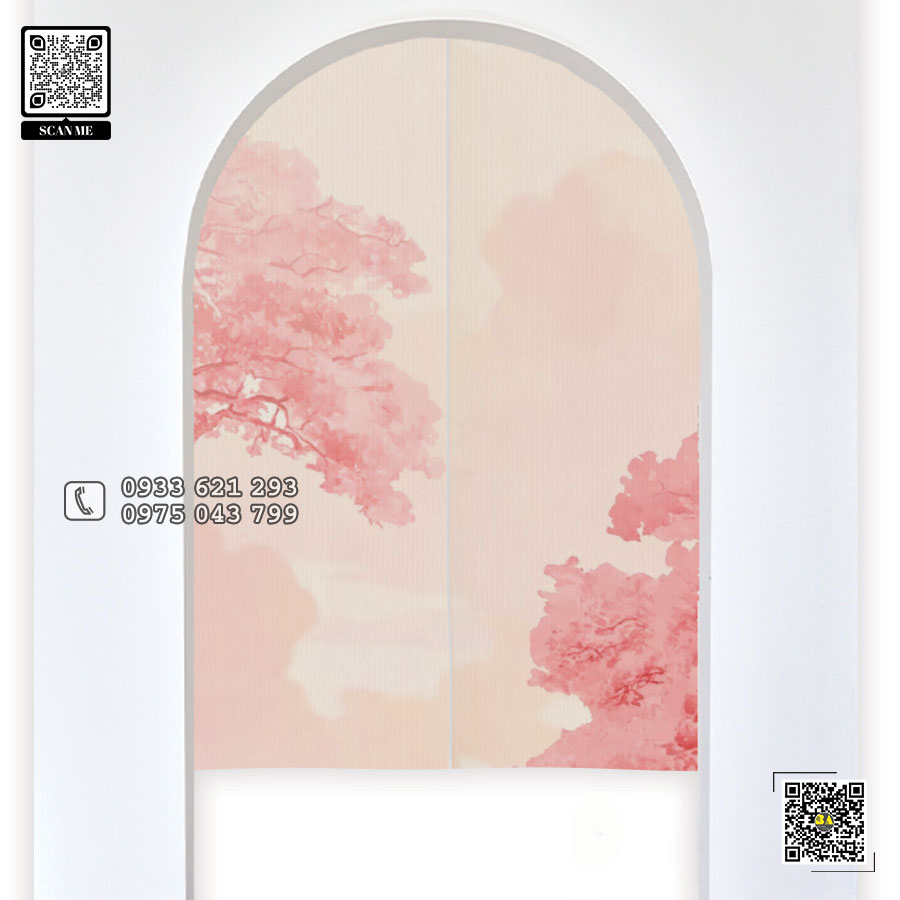 RÈM NOREN Hoa Đào Hoa Mai - Trang Trí Tết Kiểu Nhật | RÈM BÌNH AN