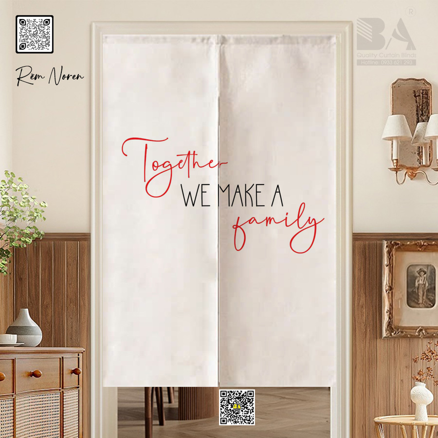 Rèm Noren Họa Tiết Gia Đình Nhỏ