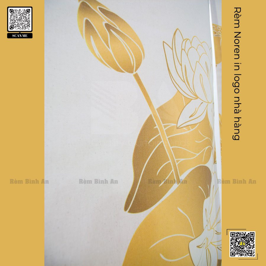 Rèm Noren In Họa Tiết Nhà Hàng Chay