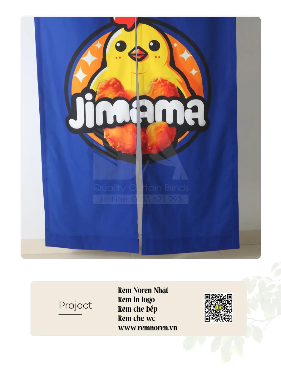 Rèm Noren In Logo Jimiwa | Rèm Che Cửa Quán Gà Rán-1