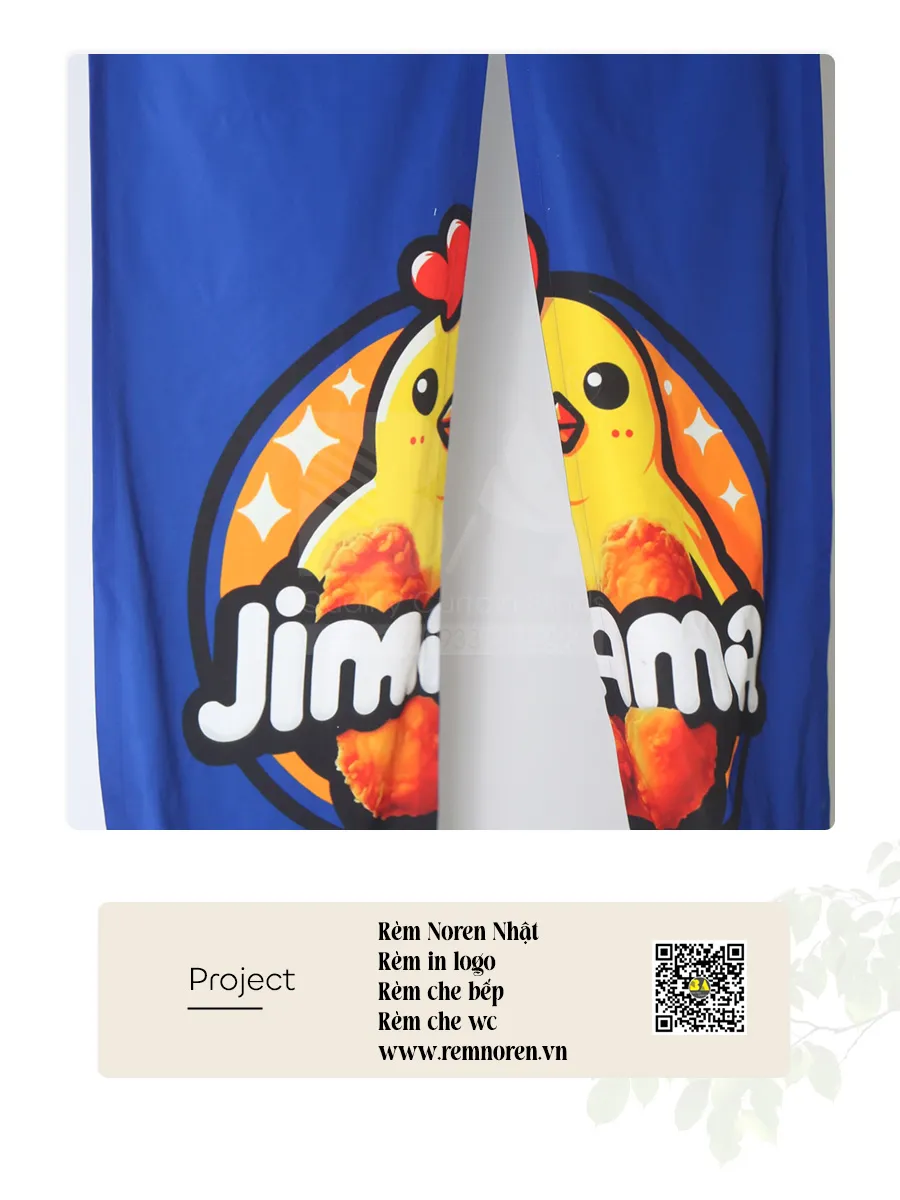 Rèm Noren In Logo Jimiwa | Rèm Che Cửa Quán Gà Rán-2