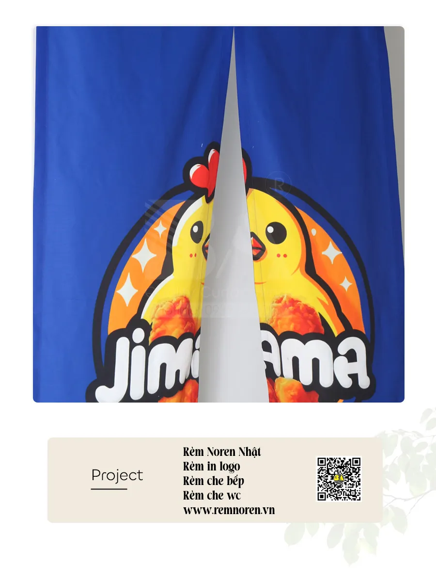 Rèm Noren In Logo Jimiwa | Rèm Che Cửa Quán Gà Rán-4