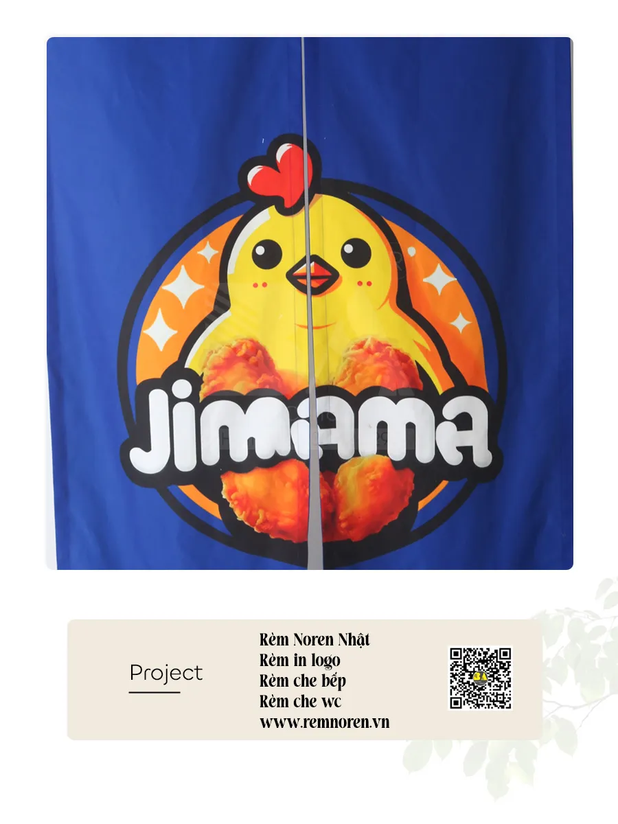 Rèm Noren In Logo Jimiwa | Rèm Che Cửa Quán Gà Rán-5