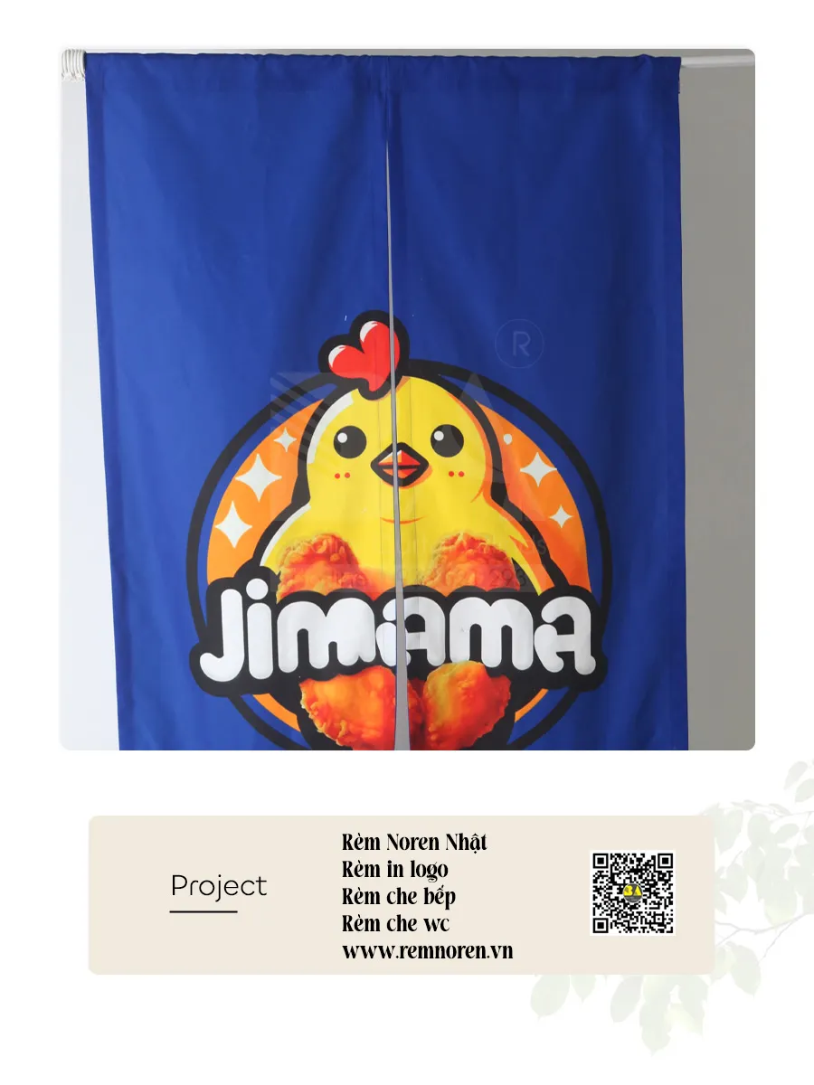 Rèm Noren In Logo Jimiwa | Rèm Che Cửa Quán Gà Rán-6