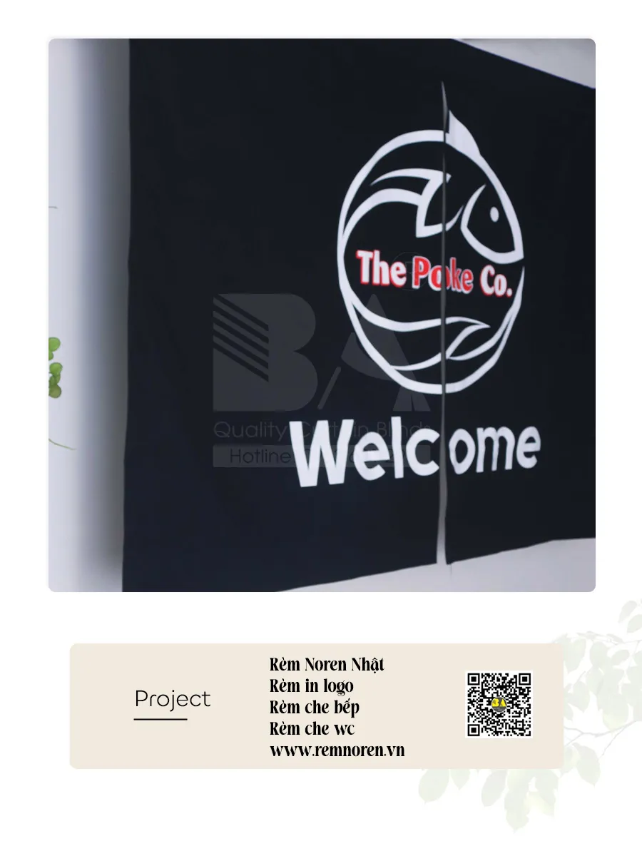 Rèm Noren In Logo Màu Đen | Rèm In Thương Hiệu Theo Yêu Cầu-6