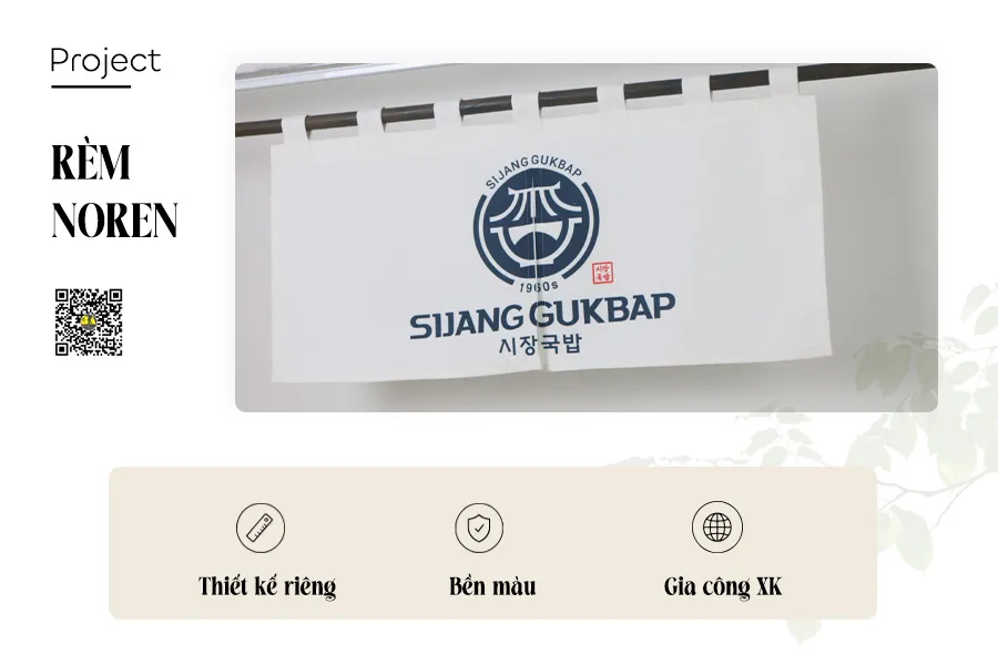 Rèm Noren In Logo Nhà Hàng Hàn Quốc Theo Yêu Cầu | RÈM BÌNH AN-5