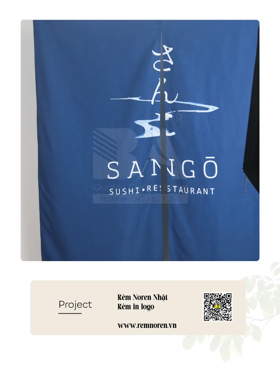 Rèm Noren In Logo Nhà Hàng Nhật SANGO | Rèm Bình An-1