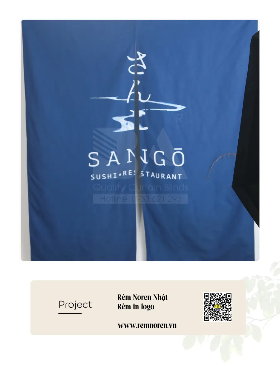 Rèm Noren In Logo Nhà Hàng Nhật SANGO | Rèm Bình An-6