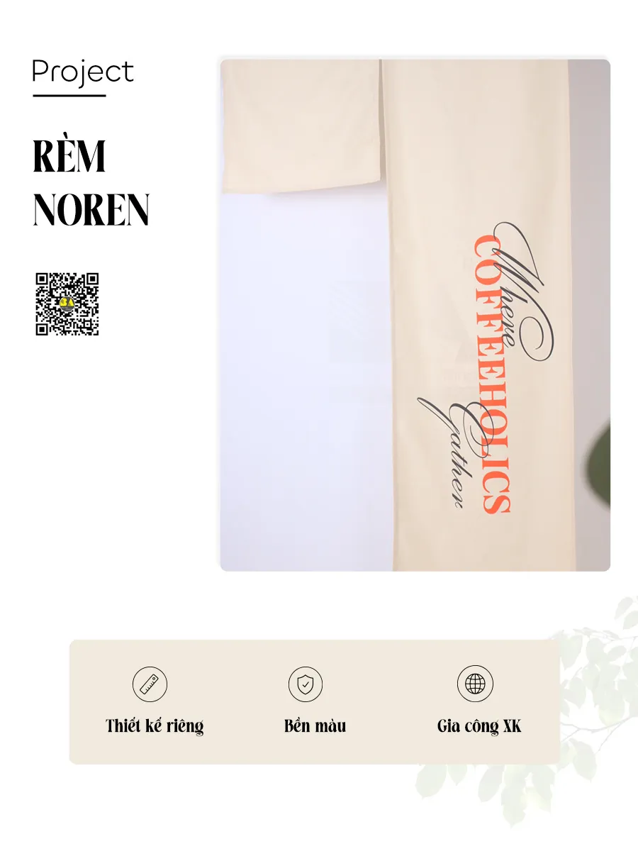 Rèm Noren In Logo Quán Cà Phê – Rèm Cửa Nhận Diện Thương Hiệu