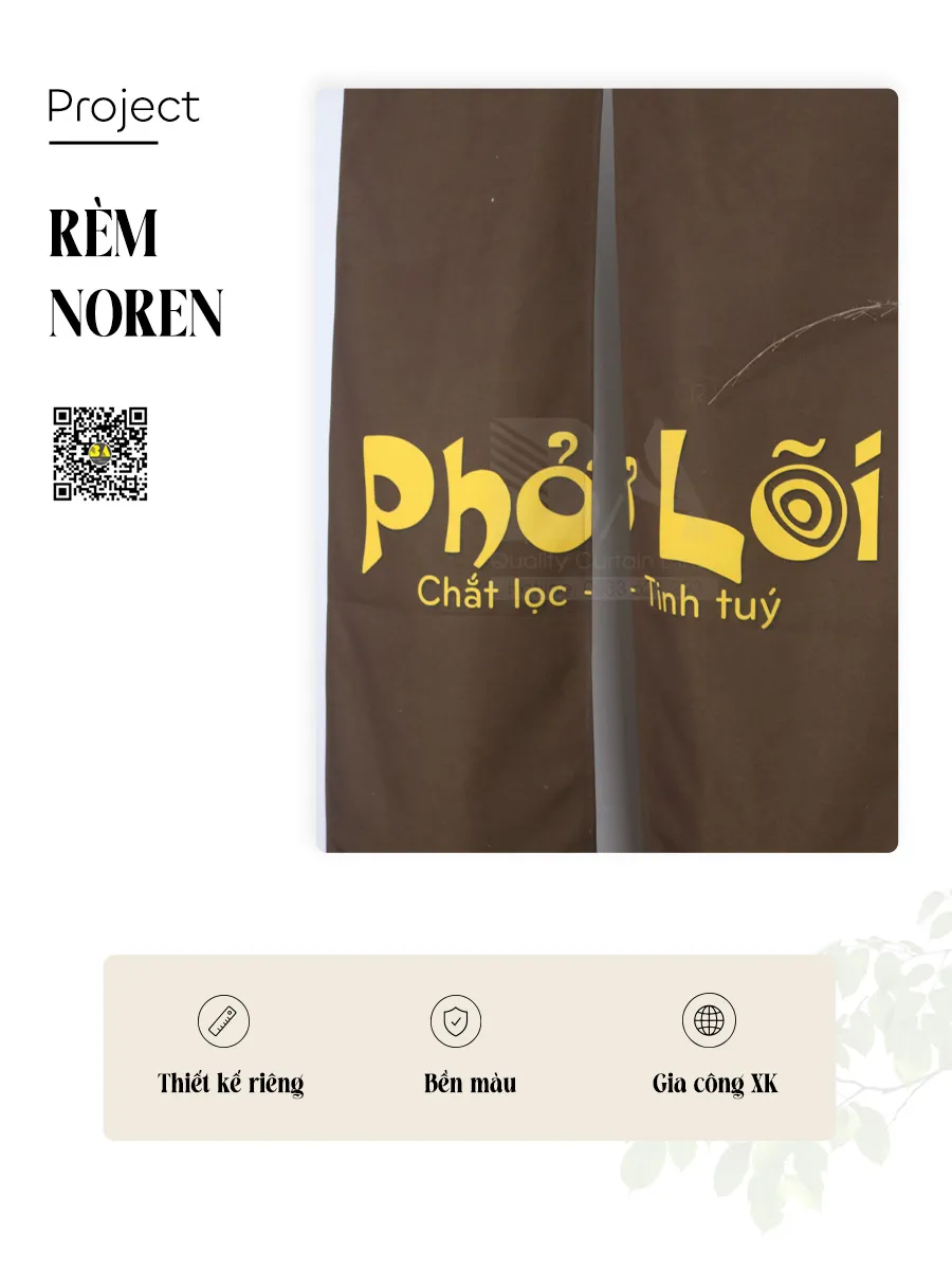 Rèm Noren In Logo Quán Phở, Nhà Hàng – Rèm Che Bếp, Che Lối Ra Vào